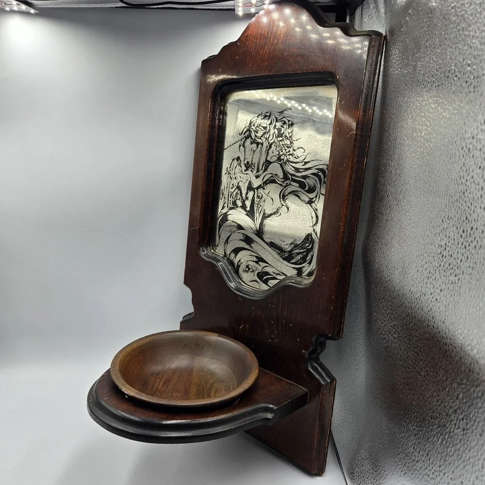 Unicorn Fairy Wooden Mirror Wall Decor Entry Key Drop Unique Vintage Country